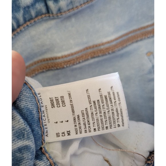 American Eagle Super Hi Rise Jegging Jeans Super Destroy Ripped Size 4 Short - Picture 10 of 12